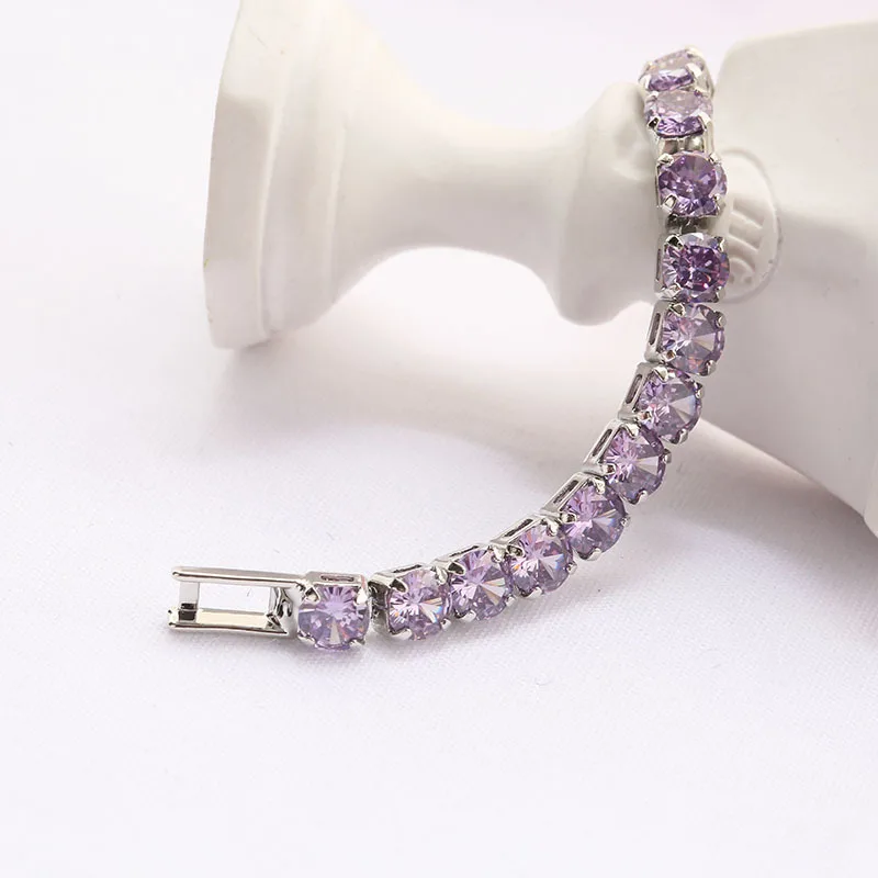 Crystal Tennis Bracelet Bling Iced Out Cubic Zirconia Bracelets Bangle For Women Men Link Chain Wedding Jewelry Hip Hop Gift