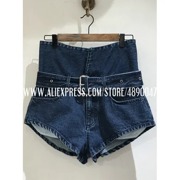 

2020 new summer High waist retro shorts denim sexy shorts high quality Belt accessories ultra shorts fashion hot pants jeans