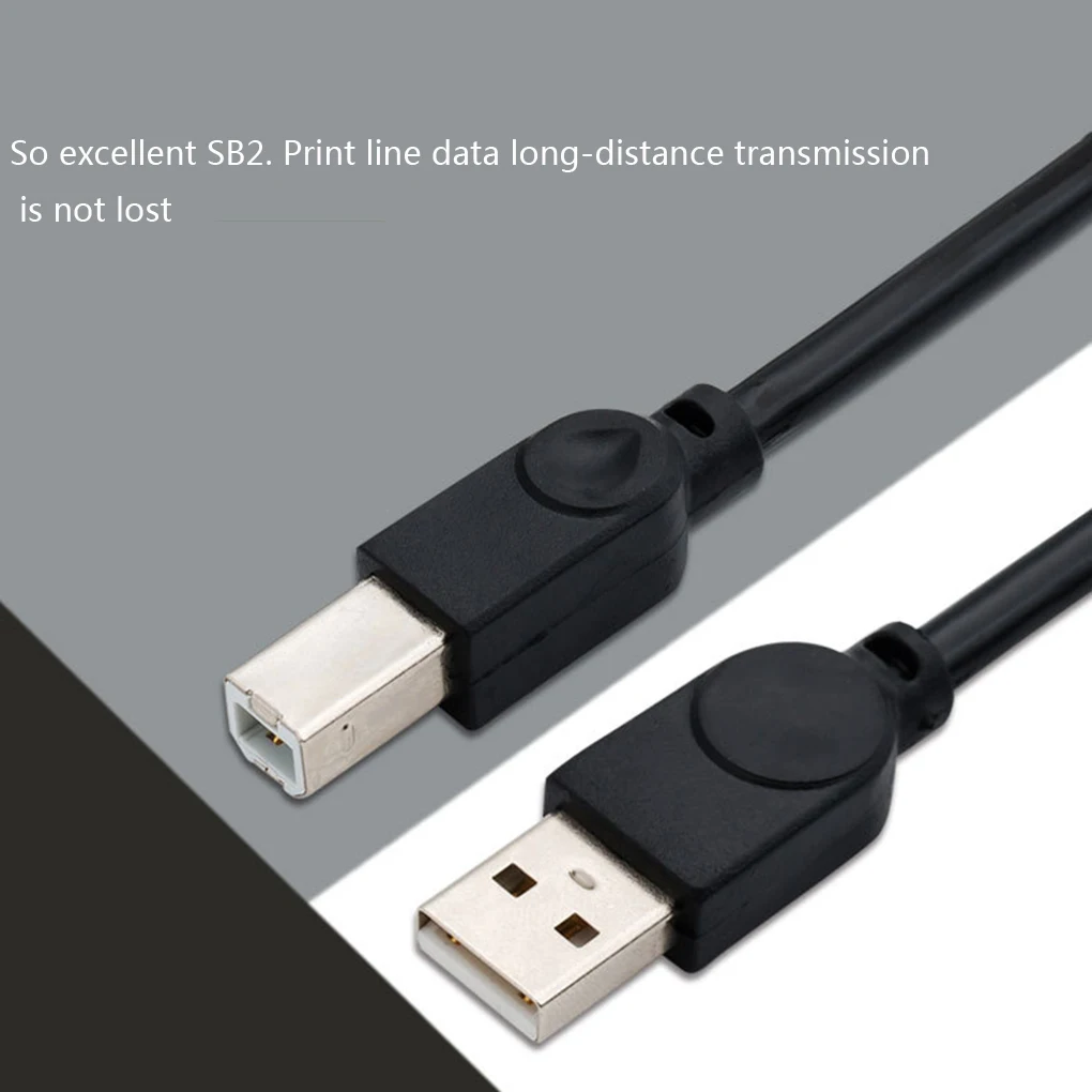 Elenxs 1,5 M Кабель для принтера Черный USB 2,0 кабель 480 Мбит/с квадратный рот полный медный сердечник сканер кабель для передачи данных