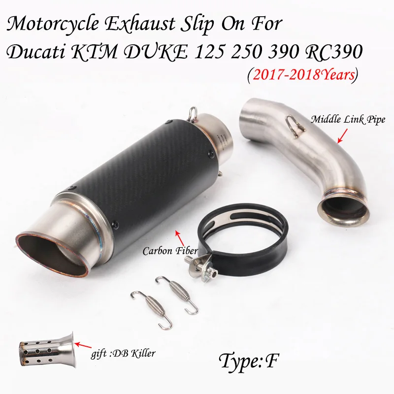 Выхлопной глушитель без шнуровки для Duke 125 250 390 RC390 2017 2019 полная система мотоцикла