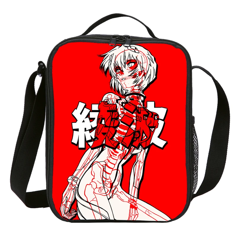 Мультяшный детский Ланч Basg NEON GENESIS EVANGELION EVA узор кулер сумка через плечо термоизолированная теплая школьная коробка для обеда