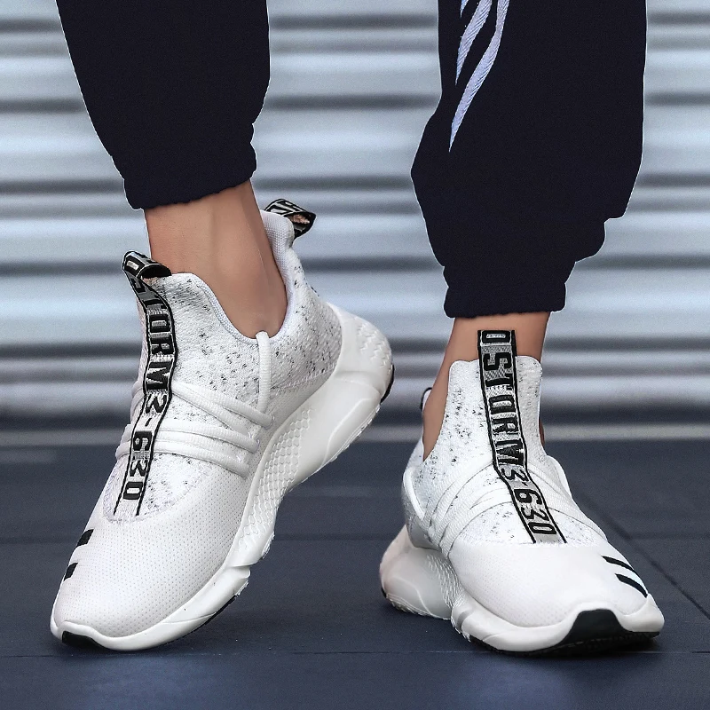 CREDRIZK Men Sneakers New Breathable Running Shoes for Men Outdoor Jogging Trainers Shoes Male White Gym Sport Shoes