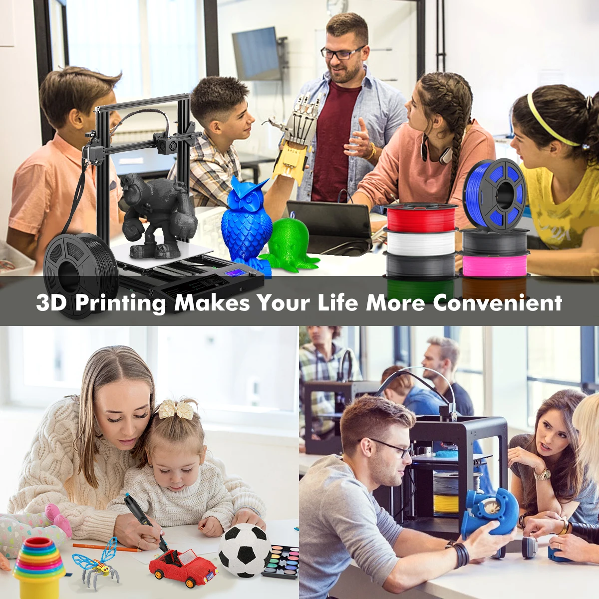 GOHIGH 3D Printing Filament PETG 1.75mm 1KG 2.2lb Spool High Transparent  Wholesale Order for Education DIY, Commerce Design eco friendly 3d printing filament