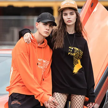 

Spring and Autumn Men Loose Hoodies Hip Hop Print Sweatshirts Fashion Couple Streetwear Men Women Printed Hoodies Sweatshirt