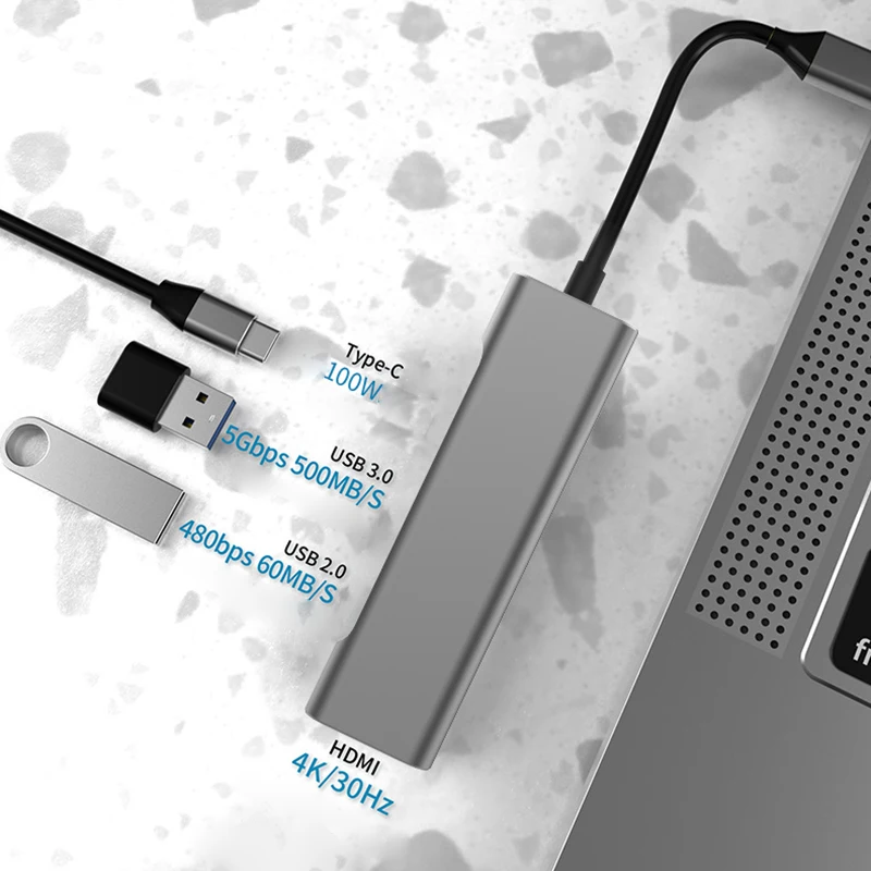 USB 3 0 2 разветвитель для MacBook Pro Air 4K USBC Разветвитель C концентратор Type HDMI подходит |