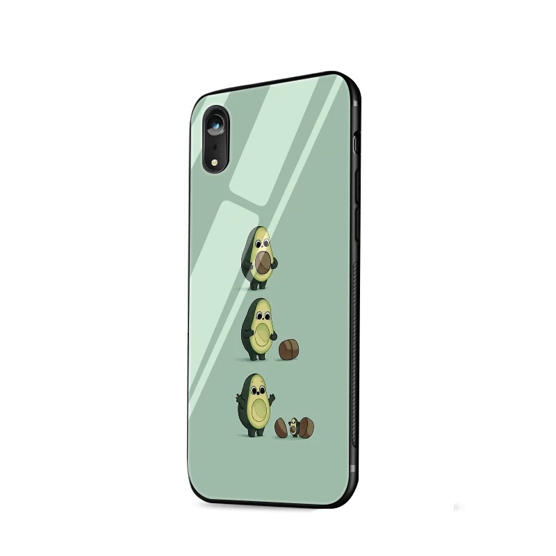 Чехол для телефона из термопластичного стекла для Iphone 5, 5S, 6, 6 S, 7, 8 Plus, X, XR, XS Max, защитный чехол с авокадо