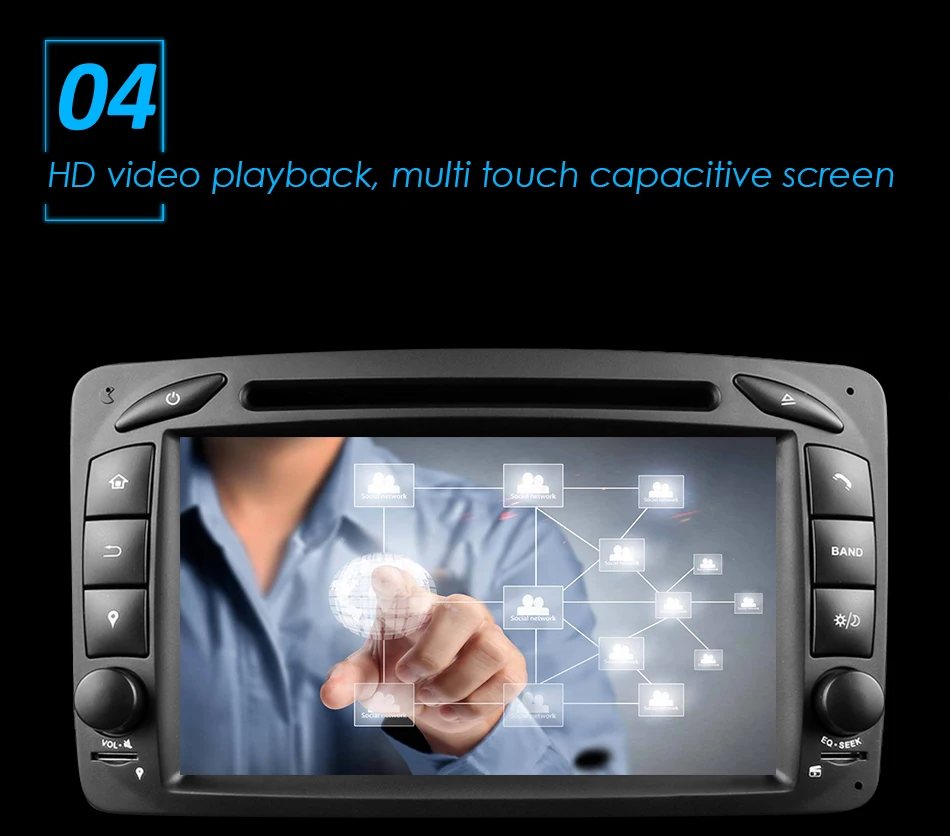 Sale Eunavi 2 Din Android 9.0 Car DVD Radio Player car stereo gps navi For Benz W203 W208 W209 W210 W463 Vito Viano with wifi bt swc 5