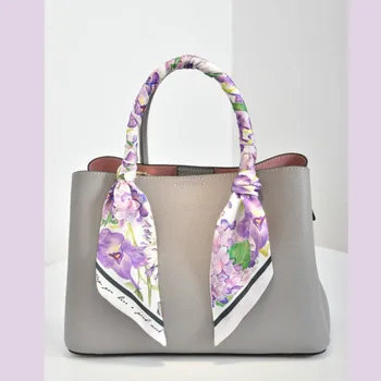 

Simulation-silk Bag Bandage Long Woman 2020 New Flowers Print Fashion Scarf Multifunction Headband C133
