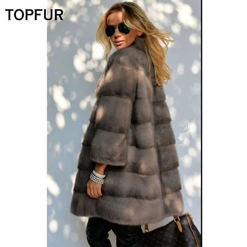 TOPFUR, новинка, модное зимнее женское пальто, натуральный мех, пальто для женщин, натуральный мех норки, верхняя одежда и пальто с поясом, базовые куртки