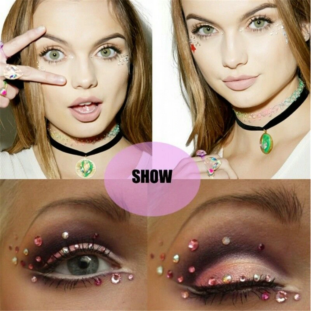 Fashion Women Tattoo Diamond Makeup Eyeliner Eyeshadow Face Sticker Jewel Eyes Makeup Crystal Eyes Sticker Fashion Women Tattoo Diamond Makeup Eyeliner Eyeshadow Face Sticker Jewel Eyes Makeup Crystal Eyes Sticker