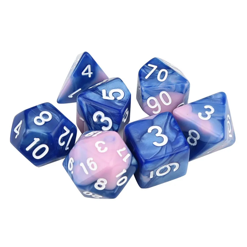 9 7 шт./компл. цифровой игра в кости набор многогранные D4-D20 мульти-сторонее акриловое кости подарок#3o30@ Y - Цвет: 9
