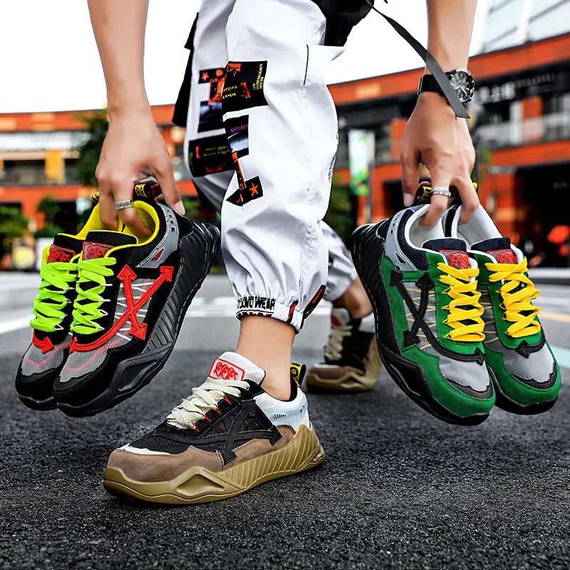 New Chunky Sneakers Men Running Mesh Breathable Gym Sport Shoes Men Soft Sole Comfortable Walking Sneakers Lifestyle