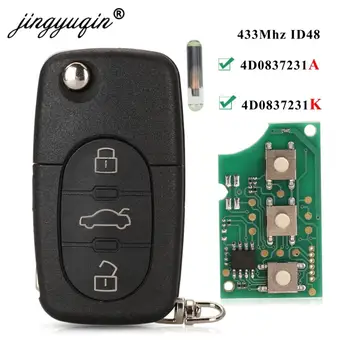 Keyforkess 5pcs Key Switch chiave interruttore remoto per Audi A3 A4 A6 A8 TT RS4 Quattro vecchi modelli 433Mhz ID48 Chip Flip Fob