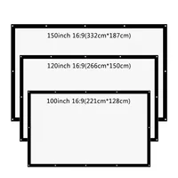 ThundeaL 16:9 100 120 150 Inch Projection Projector Screen Canvas White Curtain Screen 3D Film Portable Wall Mounted Projecting - Image 2