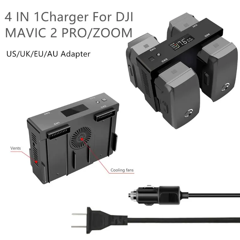 1 комплект зарядное устройство для DJI Mavic2 Pro Zoom Drone автомобильный домашний зарядный концентратор адаптер