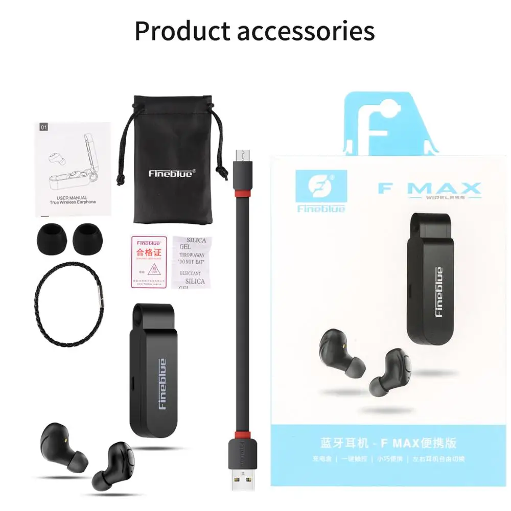 Fineblue F MAX TWS Bluetooth наушники, беспроводная гарнитура, стерео наушники с зарядной коробкой для всех Bluetooth планшетов, смартфонов, Новинка