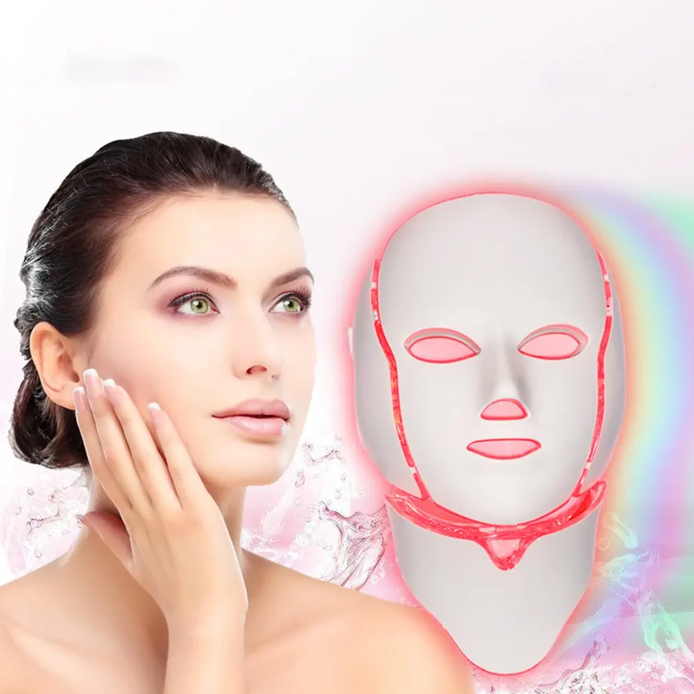 

Led Facial Mask With Neck Skin Rejuvenation Face Care Treatment Beauty Anti Acne Therapy Whitening Instrument
