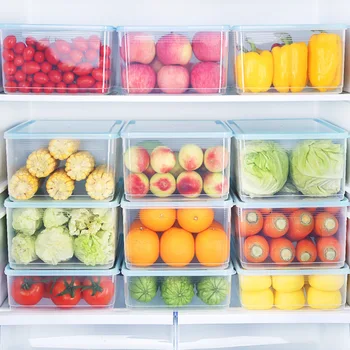 

Refrigerator Storage Box Transparent Storage Box Plastic Sealed Box Food Egg Fruit Japanese Fresh Storage Box