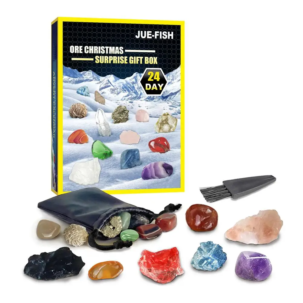 2022 Advent Calendar 24 Grid Rocks Minerals Fossils Healing Crystals 