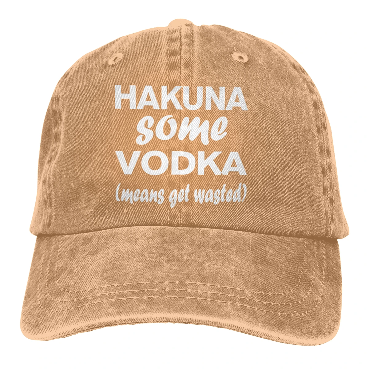 Hakuna некоторые водки Casquette черный унисекс Мужские Женские джинсовые бейсболка с ремешком кепки Регулируемый Гольф папа шляпа - Цвет: Хаки