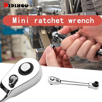 

1PC 1/4"Mini Ratchet Wrench Double-Ended Torque Small Socket Wrench Spanner Hand Repair Tools Wrench Repair Tools