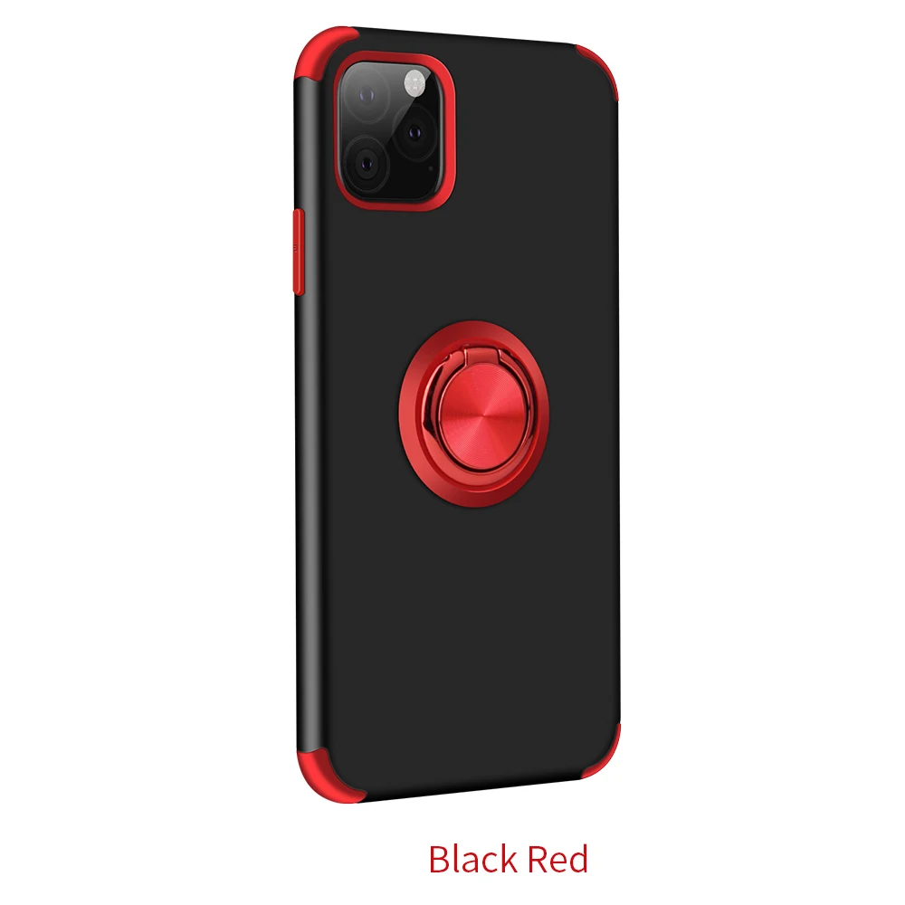 Bracket Red Автомобильный Магнитный чехол Eqvvol для iPhone 11 Pro MAX XS XR X, противоударный чехол-держатель с кольцом для iPhone 8, 7, 6, 6s Plus, 10, задняя крышка, чехол - Цвет: Bracket Red