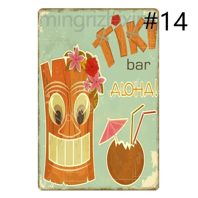 Welcome To Hawaii Party Decorations Aloha Tiki Bar Poster Wall Art Painting Plaque Restaurant Pub Home Decor Metal Signs YD033