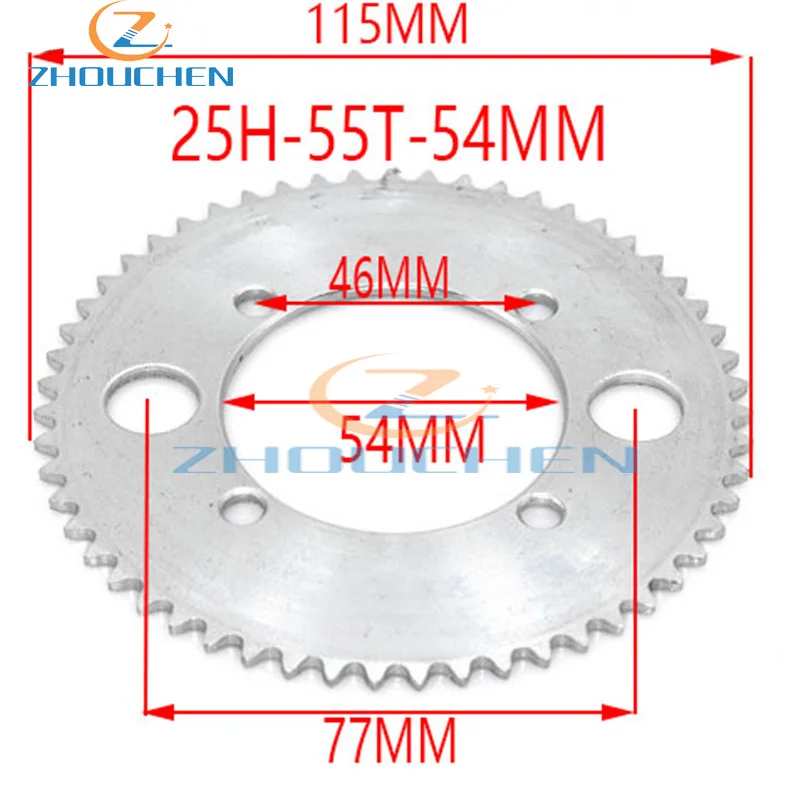 25H 55t 65t 68t 70t 80t 92t зуб 29/54/55 мм Задняя звездочка для 47CC 49CC Мини Мото квадроцикл Грязь Яма карманный велосипед