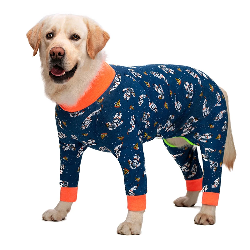 thumbnail image 1 of Pijamas de algodón con estampado de dibujos animados para perros, bonitos pijamas para perros, ropa para perros grandes, monos para perros grandes, 1 of 5