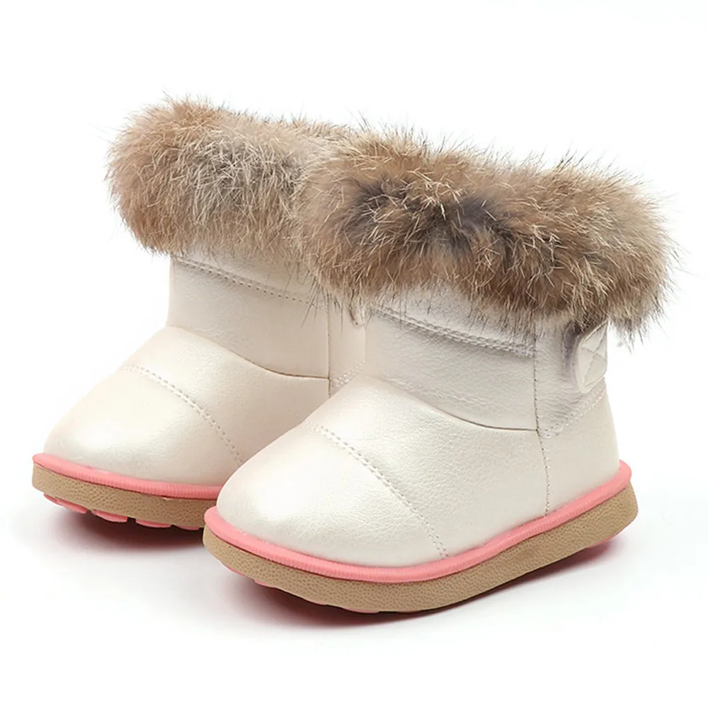 

COZULMA Kids Boots Children Snow Boots Winter Boys Girls Thicken Plush Snow Boots Baby Warm Leather Short Shoes Baby Infant Shoe