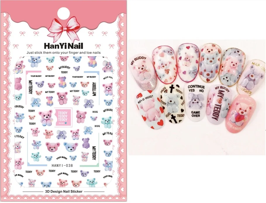 

Cartoon Patterns! Nails Art Manicure Back Glue Decal Decorations Design Nail Sticker For Nails Tips Beauty