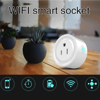 

Wifi Wireless Remote Smart Switch Smart Home Automation Module Universal Voice Control APP Voice Control Smart Socket Round US