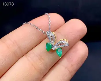 

Natural Emerald Necklace fashionable gem quality 925 silver 3x5mm