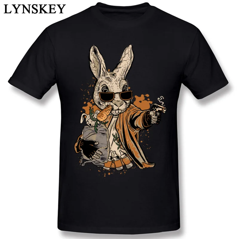  Fashion Mens T-shirts Round Collar Autumn Short Sleeve Cotton Tops Tees smith the rabbit Printed On Sweatshirts black