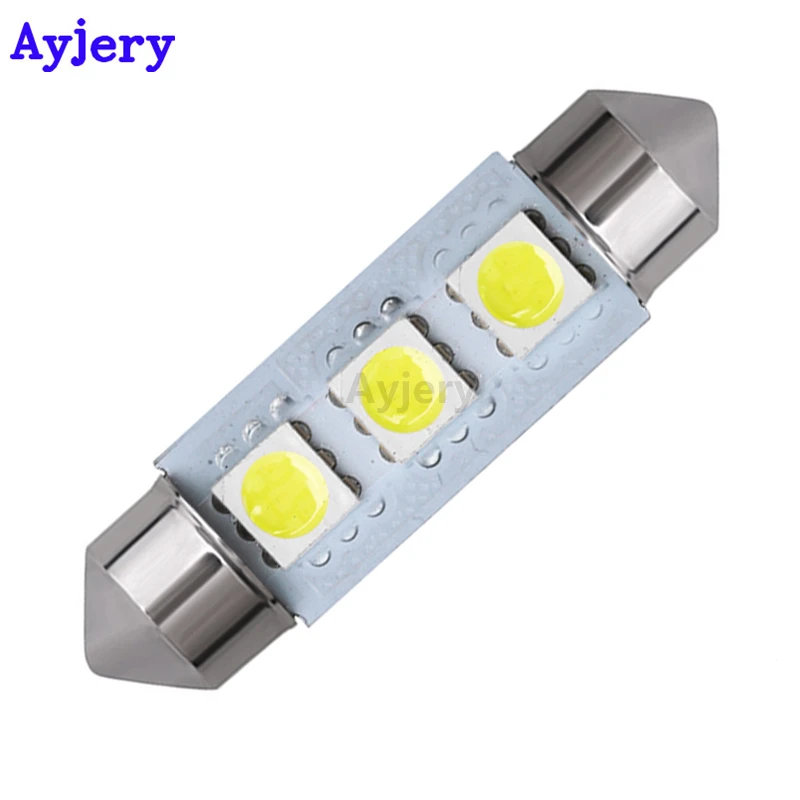 Ayjery оптом! 400 шт. C5W купол с фестонами 5050 3 SMD 36 мм/39 мм/41 мм лампа для салона автомобиля белая табличка с регистрационным номером свет светодиодный лампы 12V