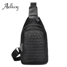 Aelicy мужская кожаная винтажная модная нагрудная сумка на ремне для путешествий через плечо Маленькая мужская сумка на ремне Ретро Повседневная нагрудная сумка