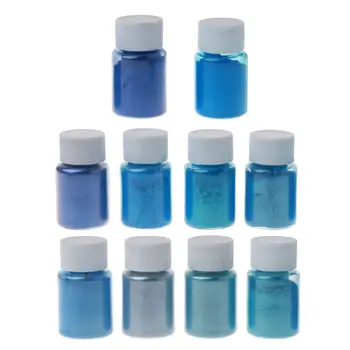 

10 Colors Sea Blue Mica Powder Pearl Pigment Epoxy Resin Colorant Cosmetic Grade