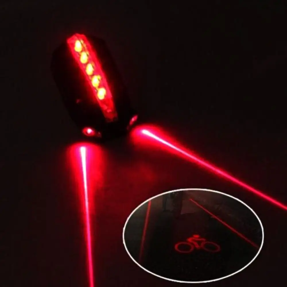 Уличная спортивная 2 Laser+ 5 светодиодный задняя подсветка на велосипед задний фонарь для велосипеда с возможностью светильник луч безопасности Предупреждение красная лампа