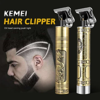 

Kemei Rechargeable hair clipper barber professional hair trimmer for men razor blade cordless shaping trimmer clipper machine