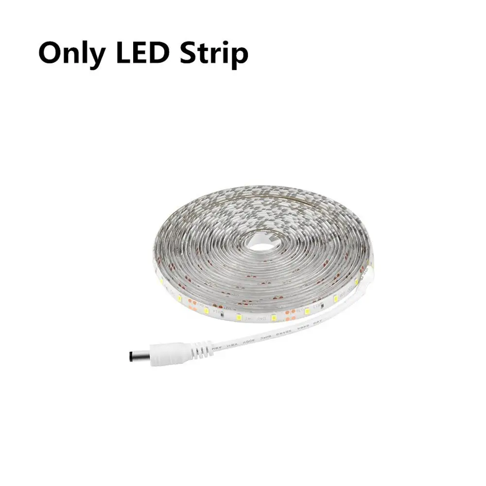 Only Light Strip Беспроводной PIR датчик движения светодиодный светильник полоса 1-5 м SMD2835 12 В постоянного тока AC110V/200 в Ночная лампа кухонный шкаф лестничная кровать светодиодный светильник s - Испускаемый цвет: Only Light Strip