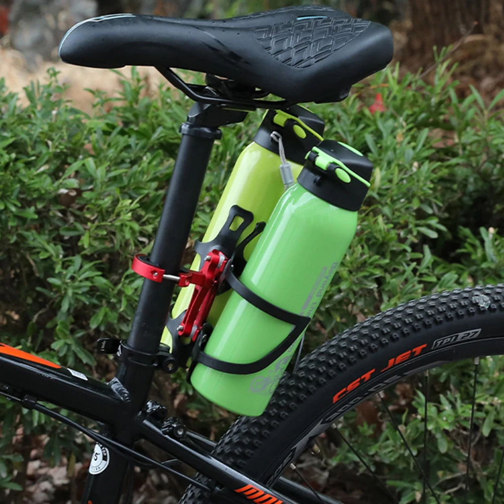MTB Double Head Bicycle Bottle Cage Extension Rack Aluminum Alloy Mountain Bike Frame Water Cup Kettle Holder Extender Frame bicycle water bottle cage bicycle expansion bracket
