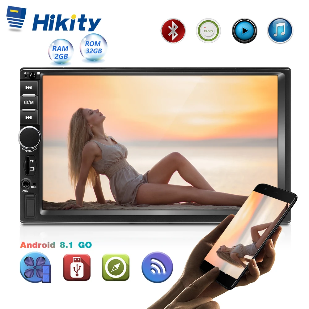 Hikity Universal 2 din Car Multimedia Player Autoradio RAM 2GB+ ROM 32GB HD 7