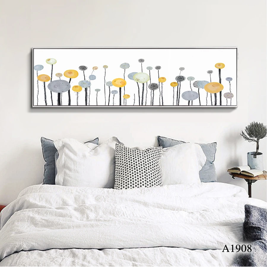

Modern Oil Painting Print on Canvas Cartoon Flower Tree Landscape Canvas Art Printing Wall Art Picture for Home Decor