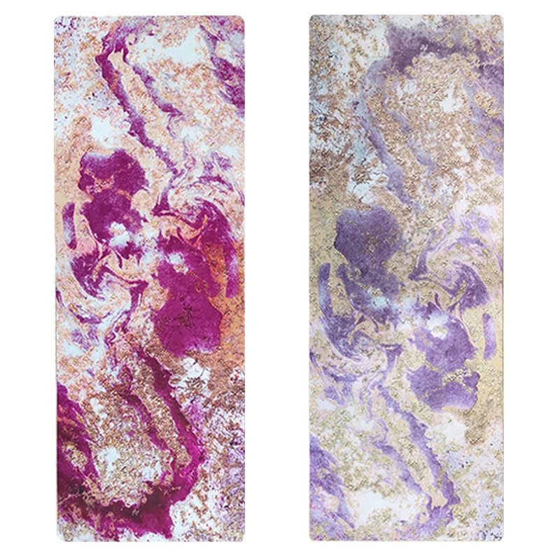 

High Temperature Yoga Mat 1.5mm Rubber Suede Printed Anti Slip Good grip Exercise Mat For Foldable Outdoor Pilates Travel Mat