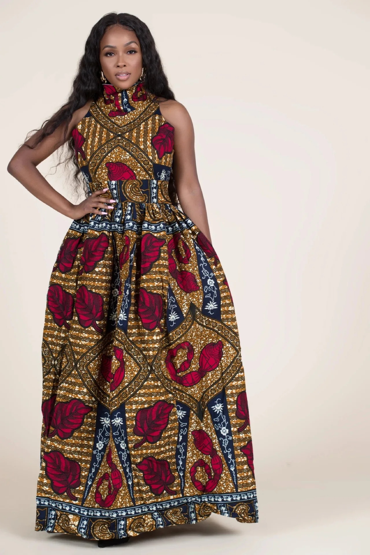 Robe longue africaine Wax Dashiki Ankara 89