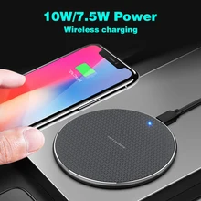 Беспроводное зарядное устройство, сертифицированное Qi, 10 Вт, максимальная быстрая Беспроводная зарядка, совместимая с iPhone 11, для samsung, huawei, XiaoMi