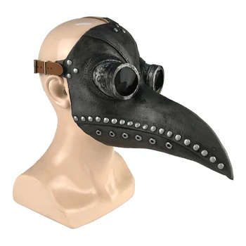 

Halloween Plague Doctor Latex Mask Long Nose Beak Bird Crow Cosplay Steampunk Halloween Accessories