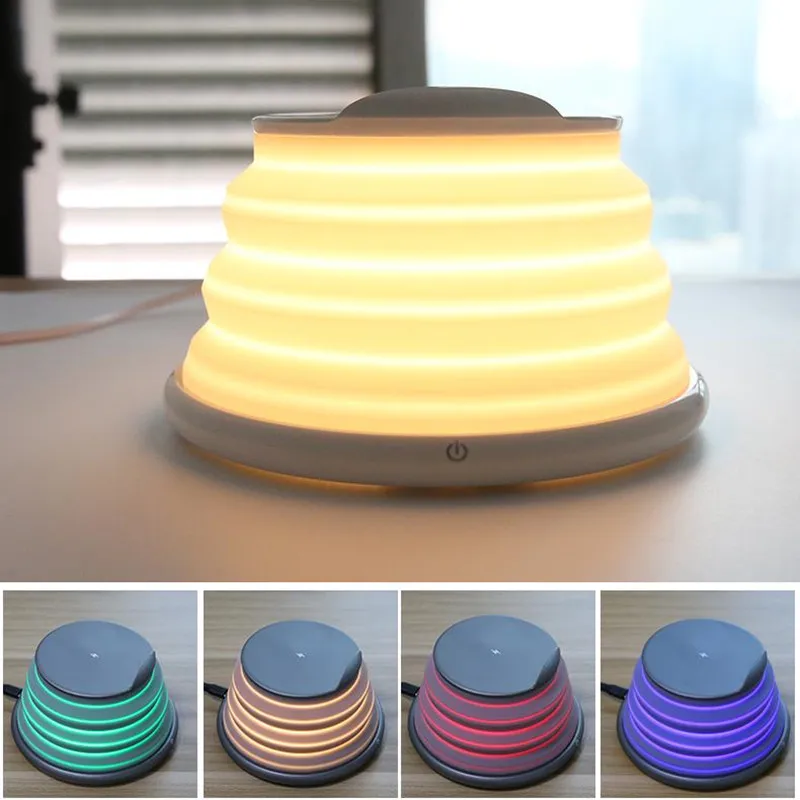 Светодиодный складной ночной Светильник RGB с сенсорным затемнением атмосферный