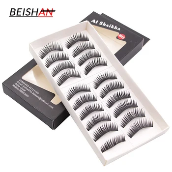 

False EyeLashes 10 Pairs Thick Black False Eyelashes Makeup Tool Natural Makeup Long Fake Eye Lashes Stage Makeup Eye Lashes