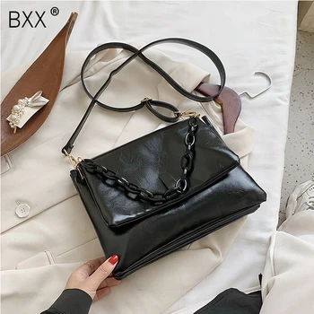

[BXX] Solid Color PU Leather Crossbody Bags For Women 2020 Autumn Trend Shoulder Handbags Fashion Female Travel Bag HO470